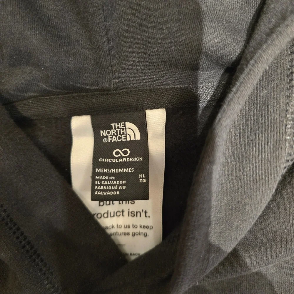 The North Face Circular Design Hoodie Mens XL Black Graphic Pullover Sweatshirt - Picture 2 of 8
